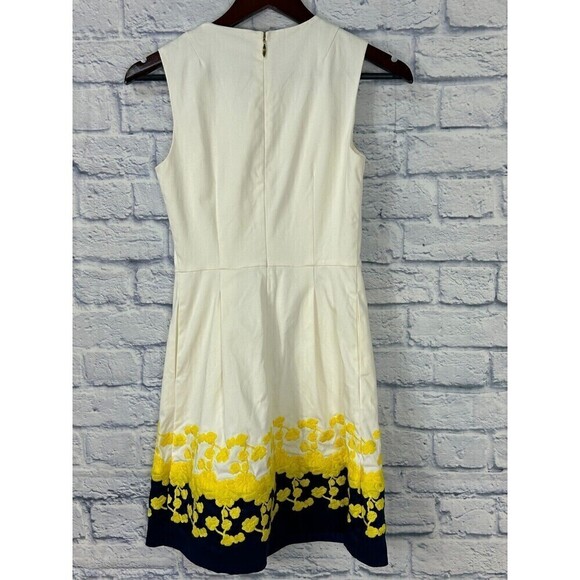 Draper James Climbing Bloom Women Sz 0 Dress Floral Blue Yellow Embroidered E4 - Picture 4 of 12